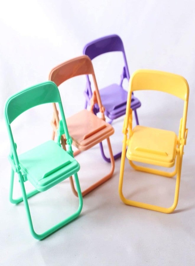 Wentoenapp 5Pcs Random Color Mini Folding Back Small Chair, Model Dollhouse Doll House Miniature Plastic Furniture Accessories Scene Props for Micro Landscape Dollhouse Furniture Mini Chair Accessories - Image 1